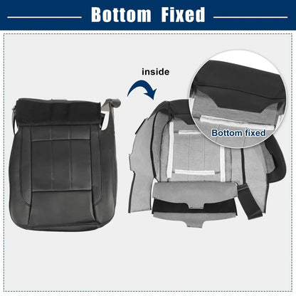 Black Faux Leather Seat Bottom Cover for Dodge Ram