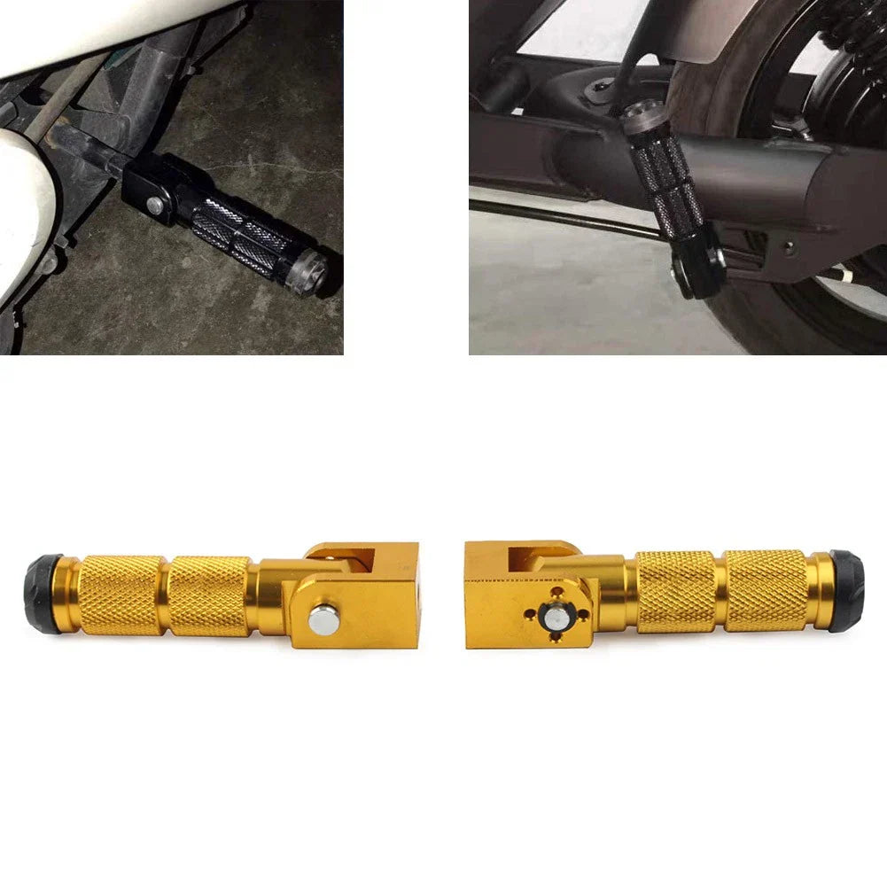 8mm Folding Footpegs for Electric Motor Bicycle ATV - Gold