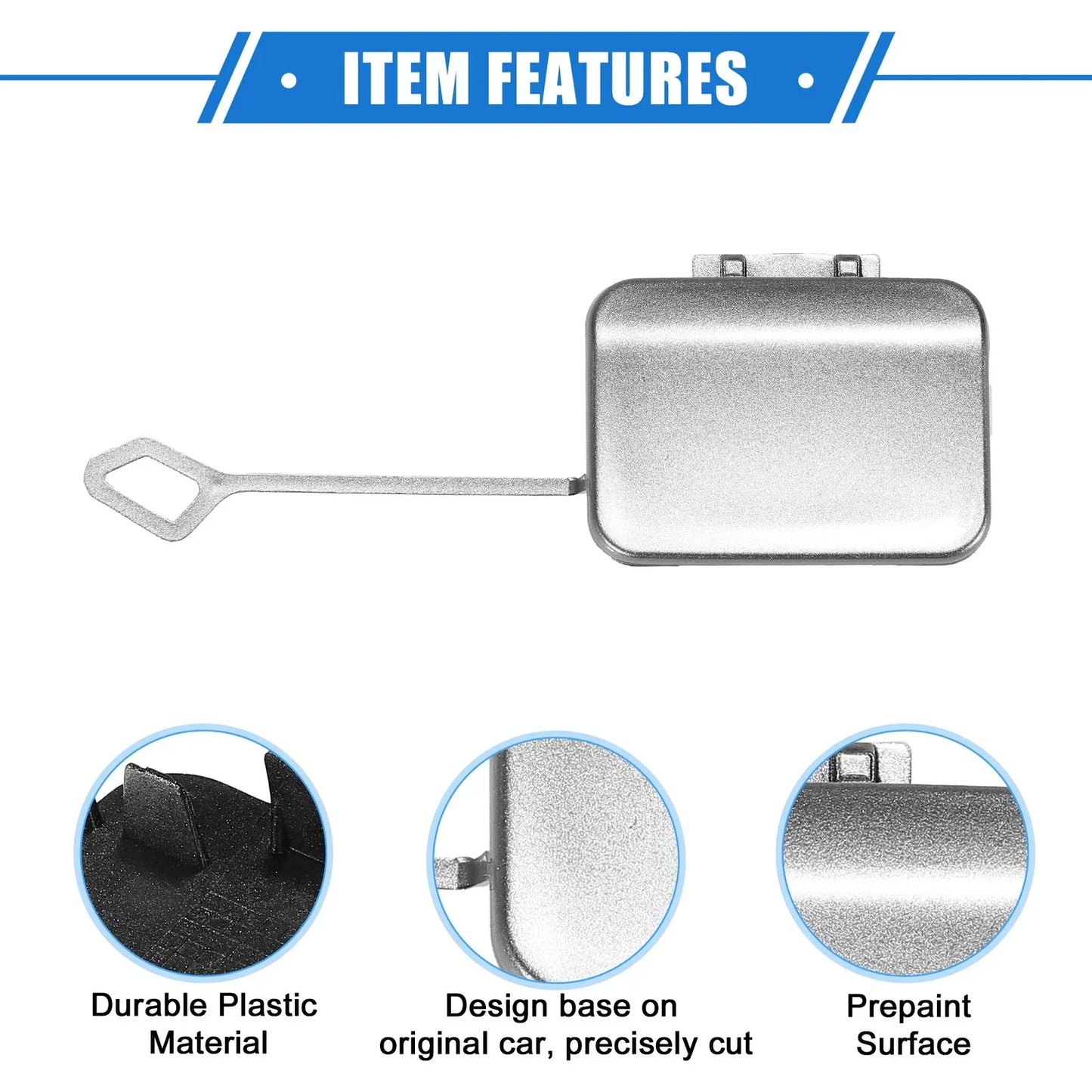 Rear Bumper Tow Hook Cap for Mercedes-Benz E350 Sedan (2010-2013) Silver Tone