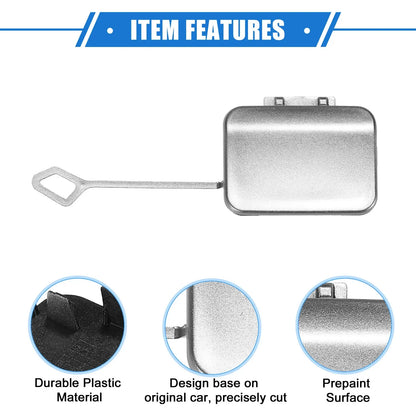 Rear Bumper Tow Hook Cap for Mercedes-Benz E350 Sedan (2010-2013) Silver Tone