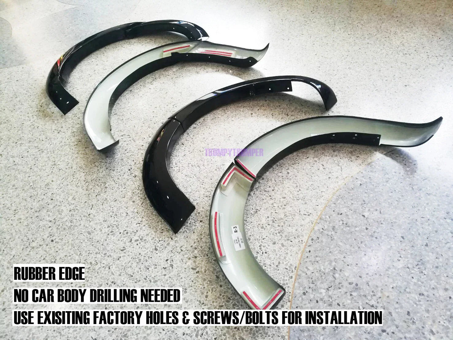 Glossy Black Fender Flares for Ford Everest UAII 2018-2021 SUV