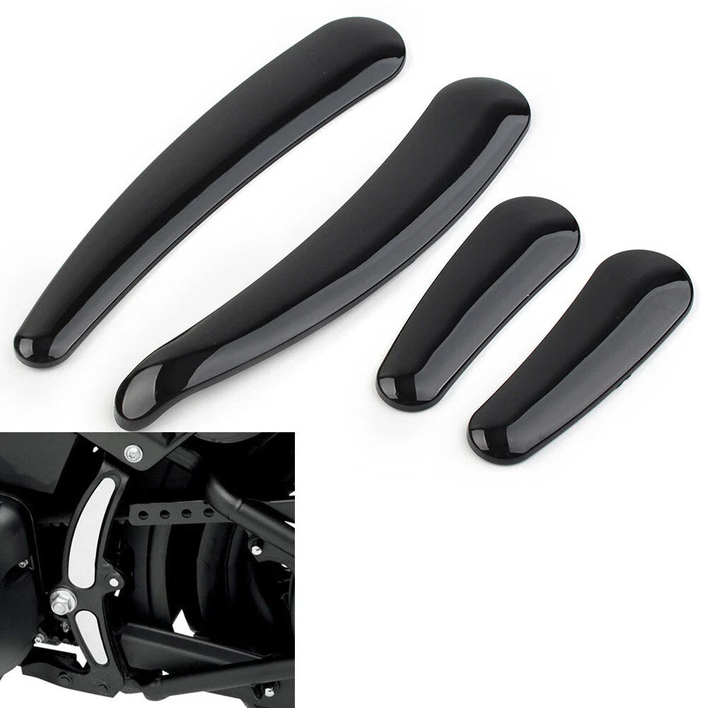4 Pcs Curved Swingarm Frame Inserts for Harley Softail 2008-2023 Black
