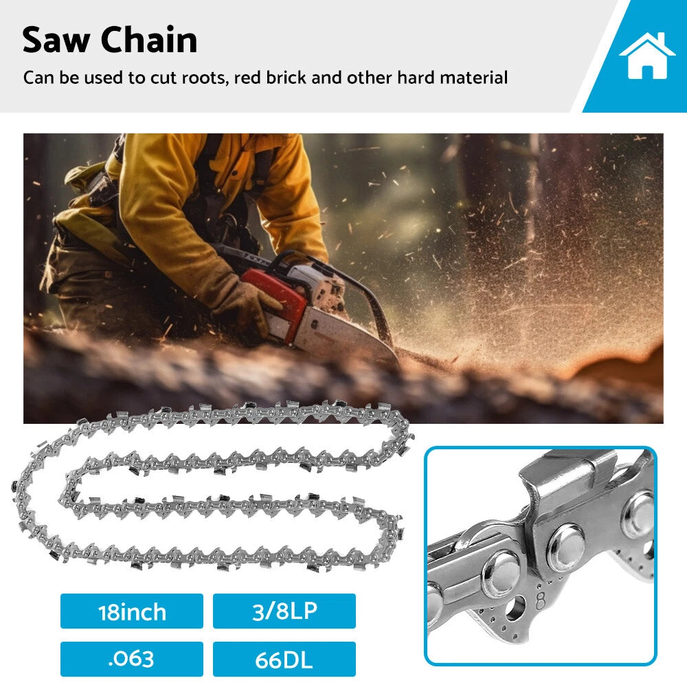 18" 3/8 .063 66DL Tungsten Carbide Chainsaw Chain for Husqvarna