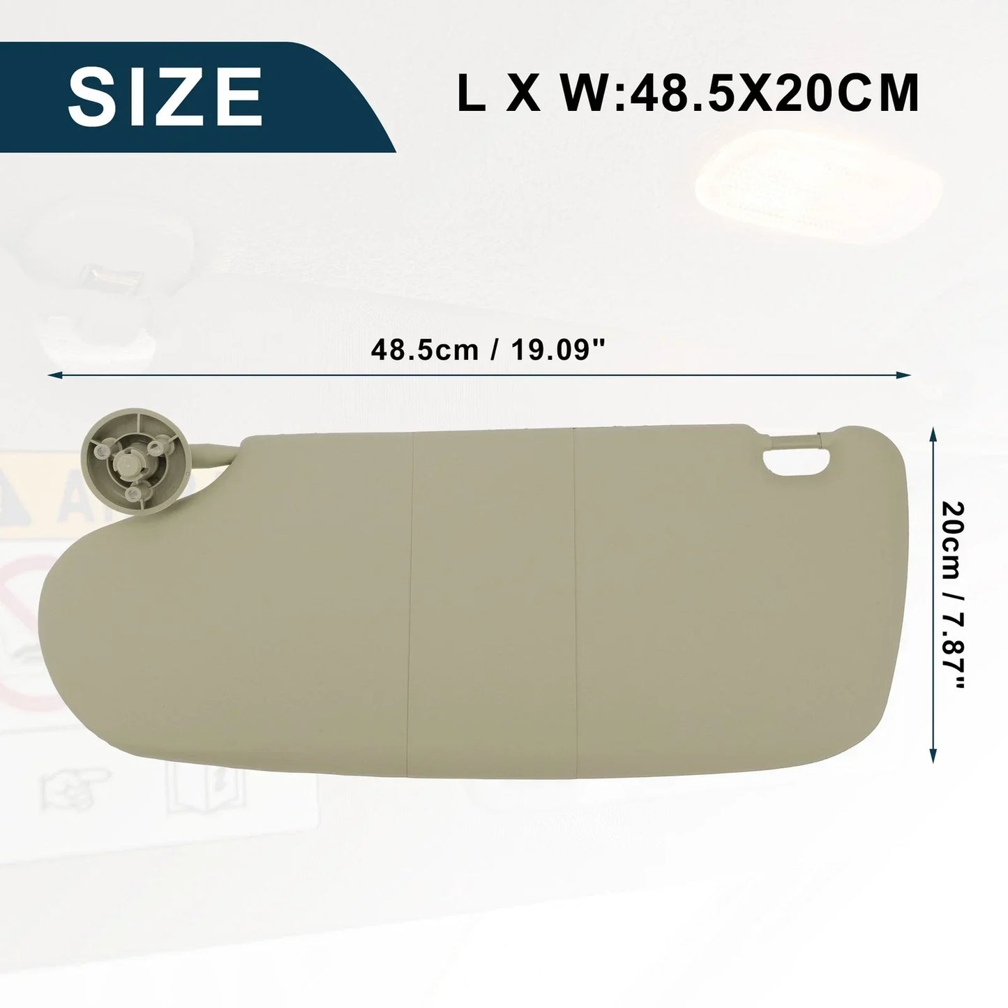 Left Driver Side Sun Visor Assembly for Dodge Ram 1500 (2002-2005) Beige