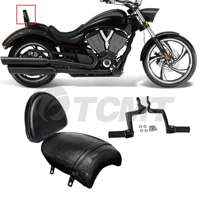 Black Backrest Sissy Bar & Foot Pegs for Victory Gunner Vegas (2015-2017)