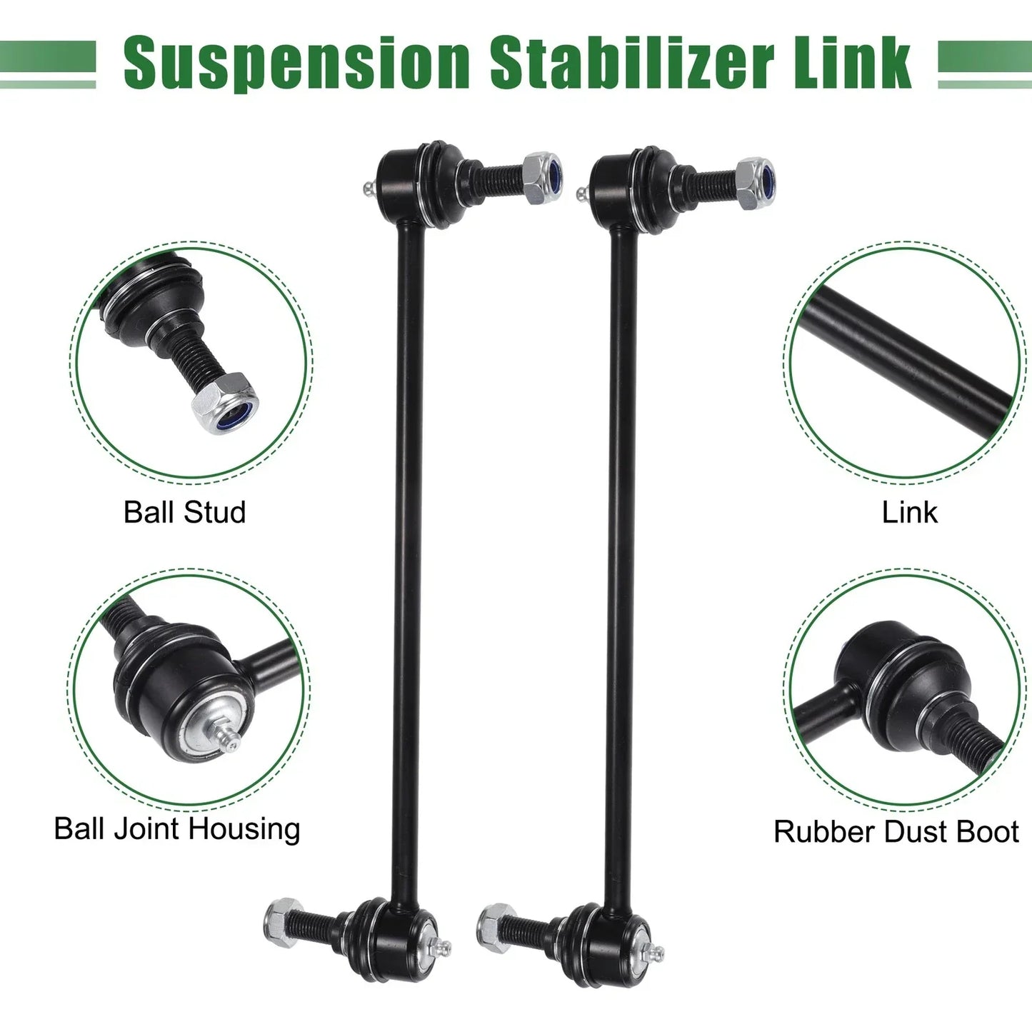 10 x Front Suspension Kit Inner Outer Tie Rod Ends for Dodge Grand Caravan (2008-2020)