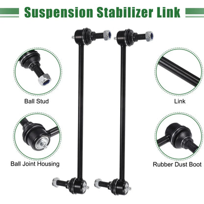 10 x Front Suspension Kit Inner Outer Tie Rod Ends for Dodge Grand Caravan (2008-2020)
