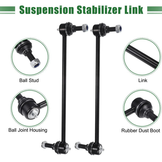 10 x Front Suspension Kit Inner Outer Tie Rod Ends for Dodge Grand Caravan (2008-2020)