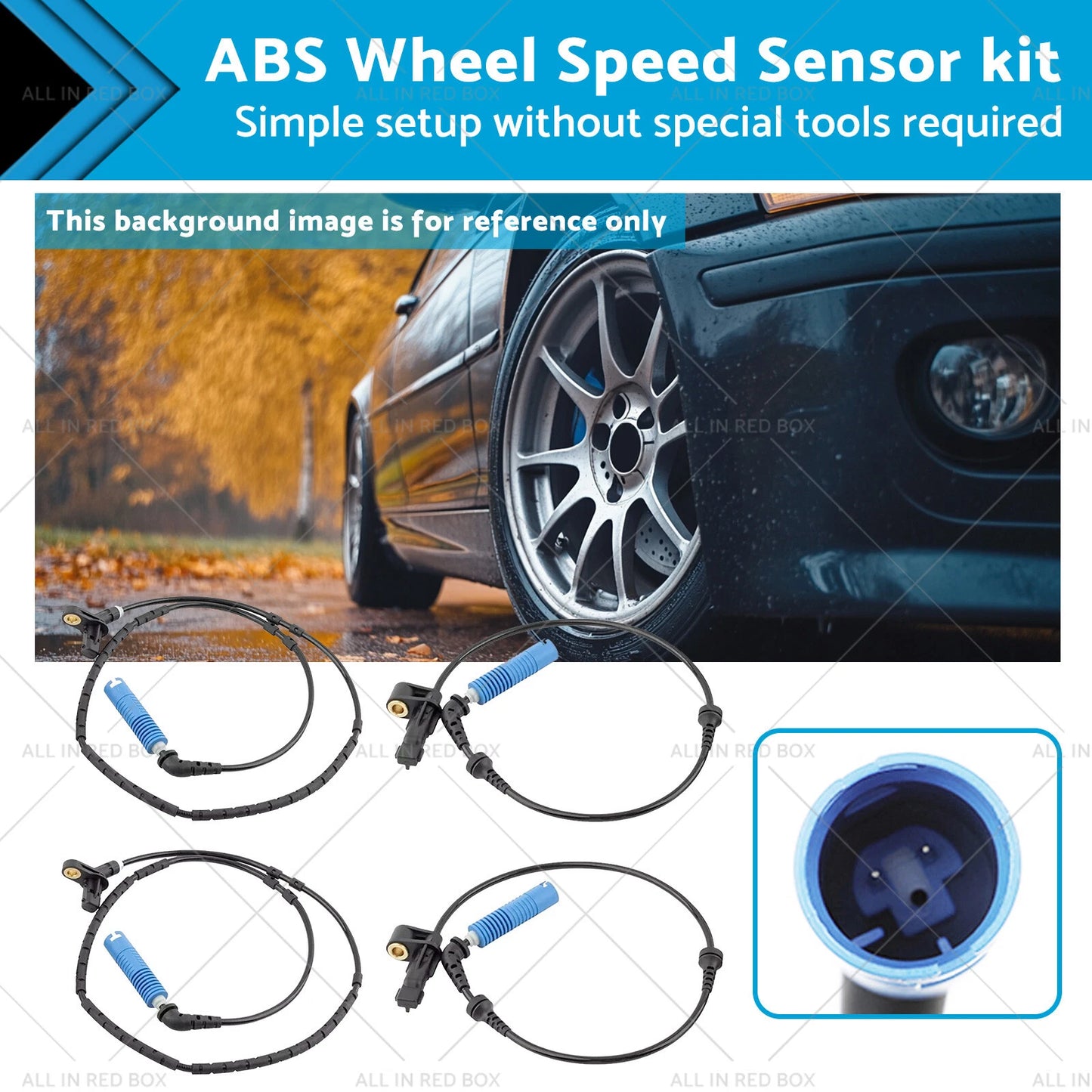 4 x ABS Wheel Speed Sensors for BMW E46 Z4 323i 318i 320i (2000-2006)
