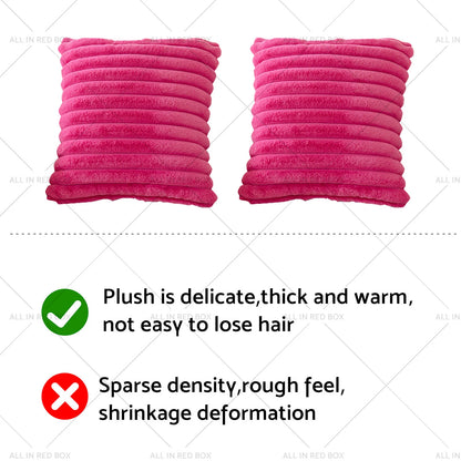 Faux Fur Plush Pink Pillow Cushion Covers for Sofa Couch Bedroom