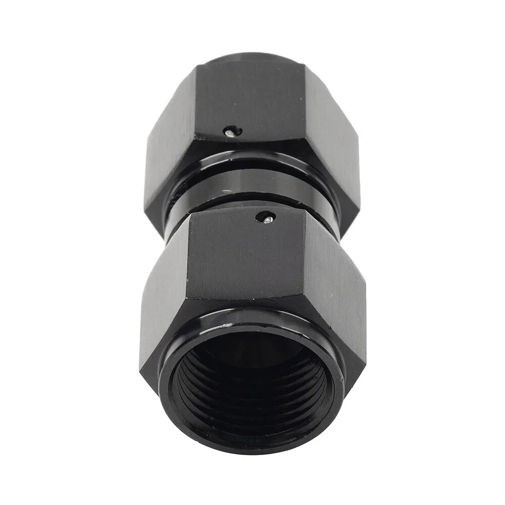 8AN Female to Female Swivel Coupler Union Fitting Adapter Aluminum Black