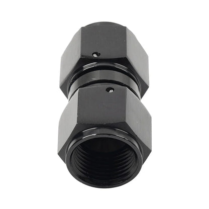 8AN Female to Female Swivel Coupler Union Fitting Adapter Aluminum Black