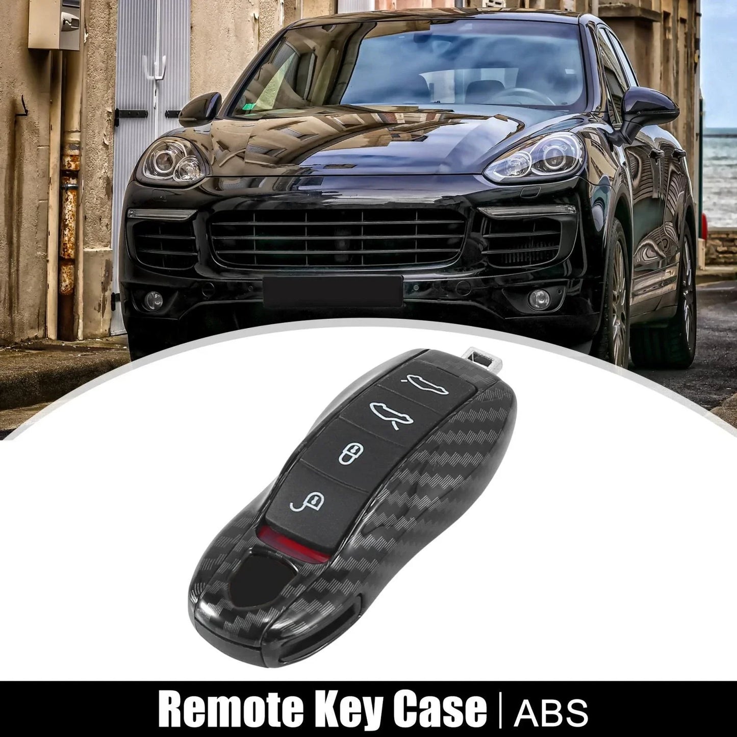Carbon Fiber Black Key Fob Cover for Porsche