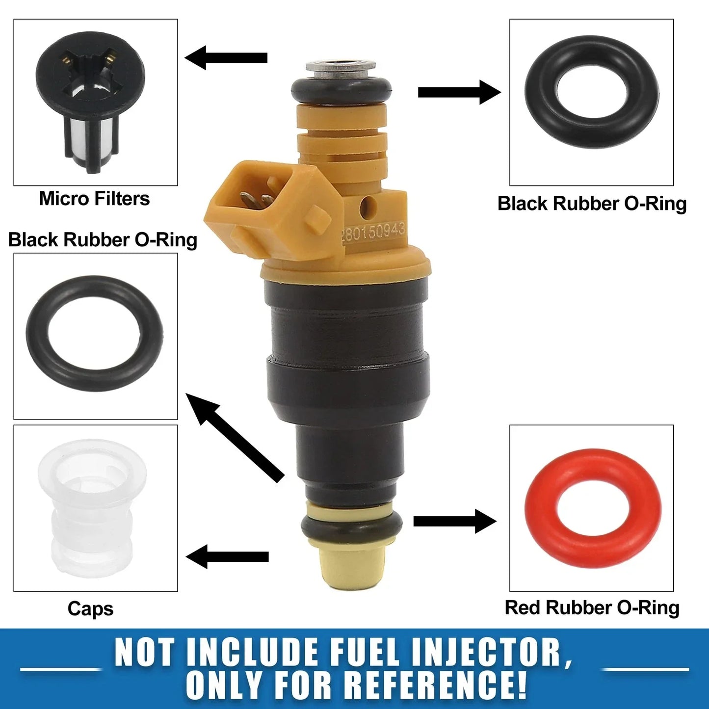 Fuel Injector O Rings for Acura RSX, Honda Civic (2002-2006) - 4 x Seals