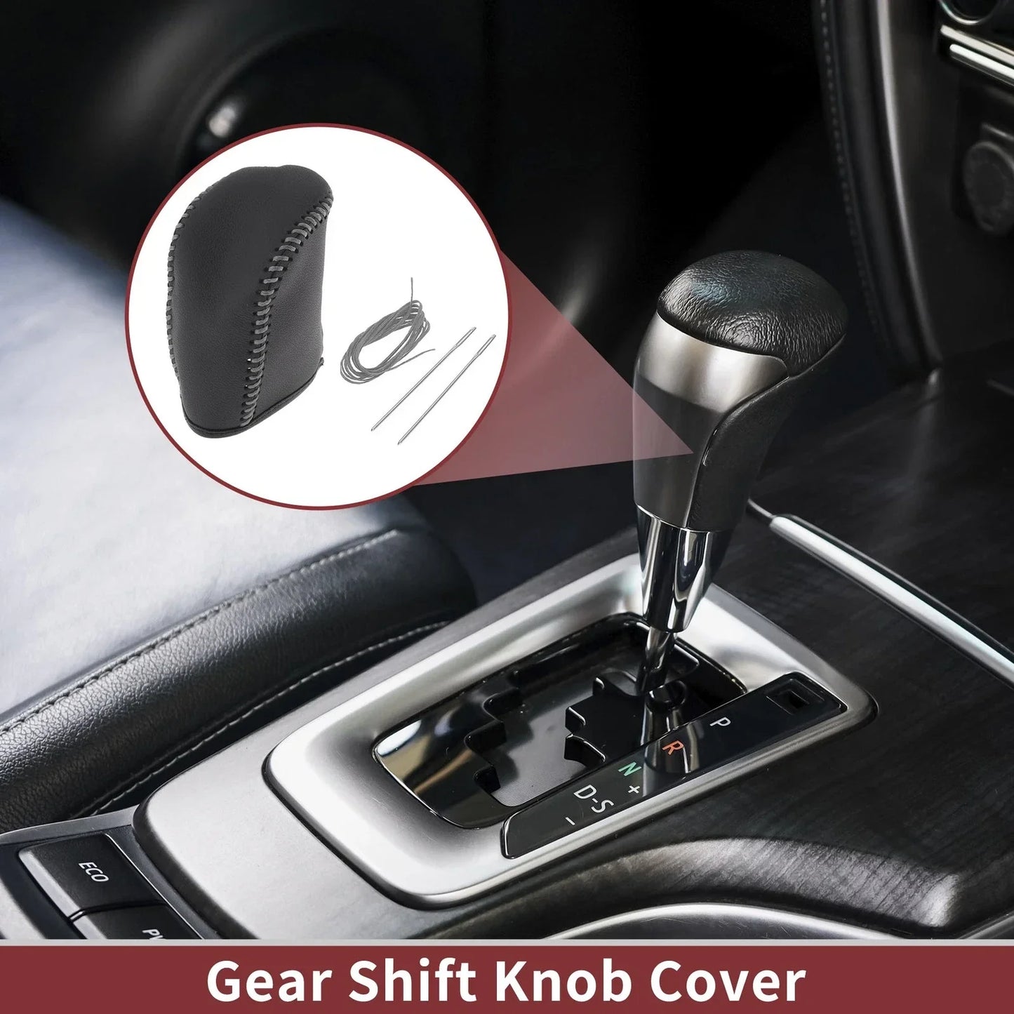 Car Gear Shift Knob Cover for Dodge Journey 2011-2020 Black Gray (2011-2020)