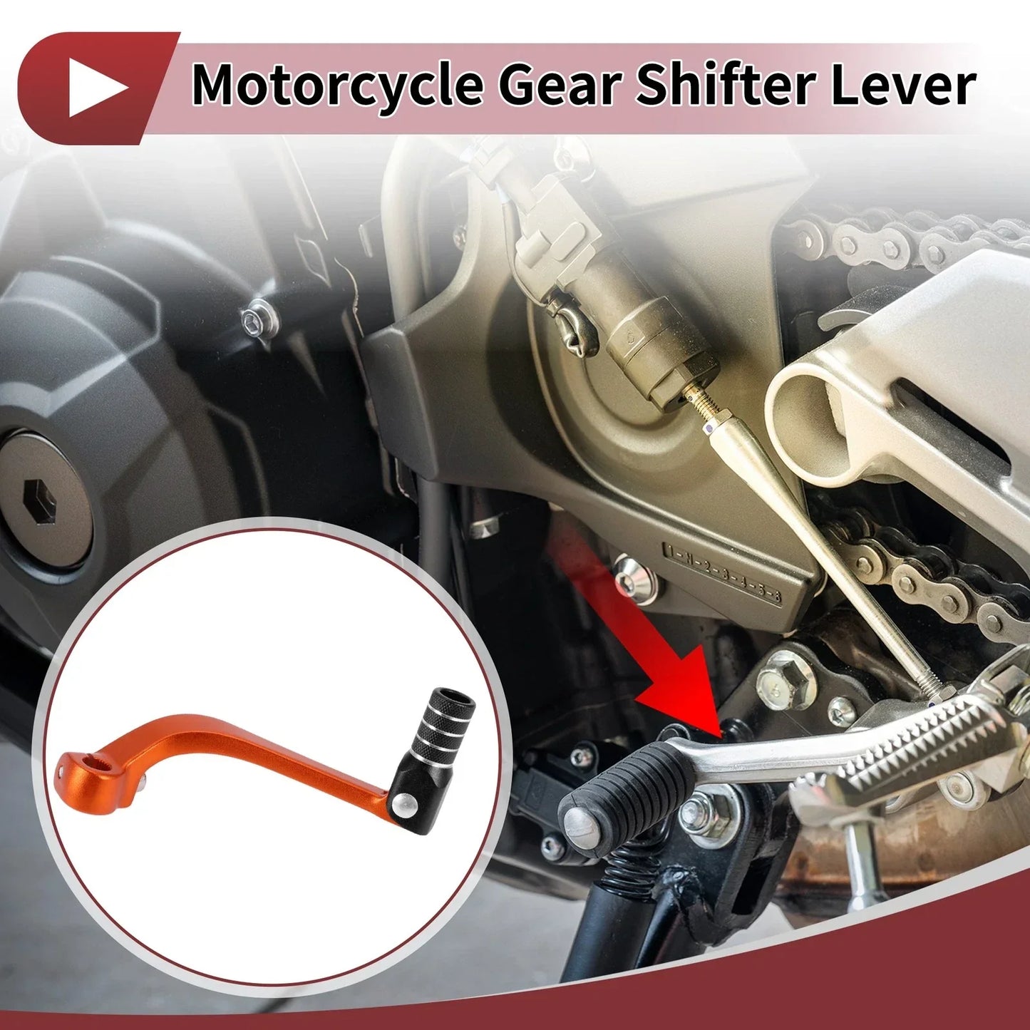 Folding Motorcycle Gear Shifter Lever for Honda CRF110F (2013-2018) Orange Black
