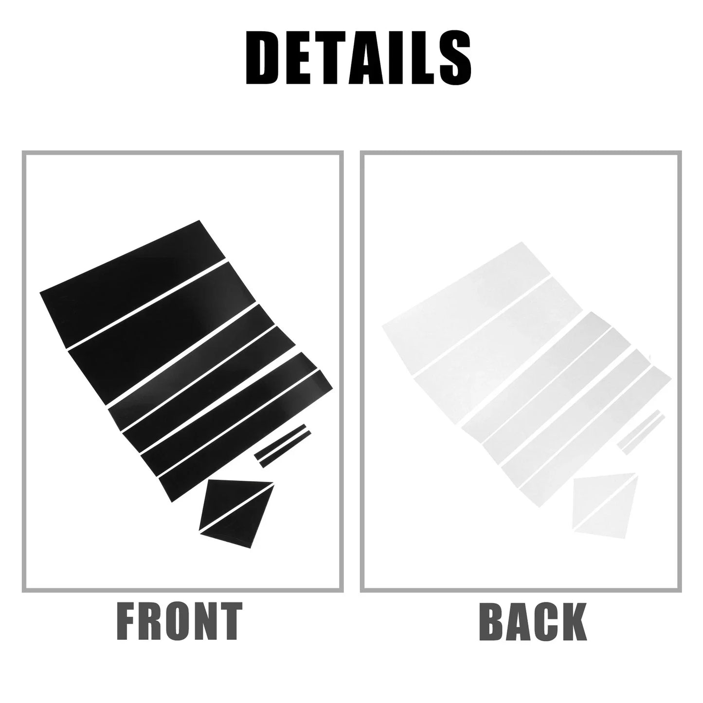 10 x Door Cover Panel Pillar Stickers for Dodge Grand Caravan (2011-2020)