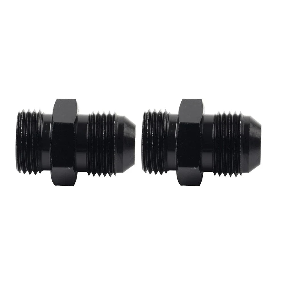 Black Aluminum AN12 Flare to 12AN ORB Male Fitting Adapter w/ O-Rings