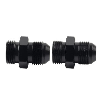 Black Aluminum AN12 Flare to 12AN ORB Male Fitting Adapter w/ O-Rings
