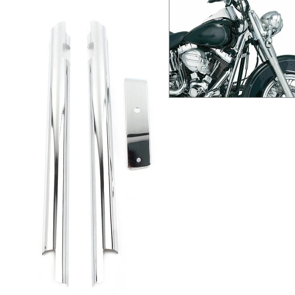 Chrome Down Tube Frame Covers for Harley Softail Twin Cam (2000-2006)