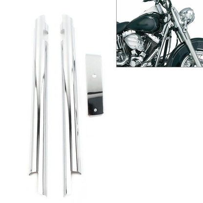 Chrome Down Tube Frame Covers for Harley Softail Twin Cam (2000-2006)