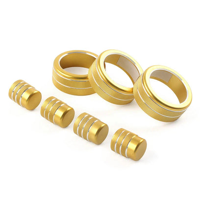 7x Switch Knob Ring Cover Trim for Honda Civic 2022+ CRV 2023-2024 Gold