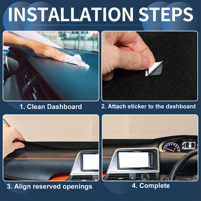 Dashboard Cover Mat for Lexus IS350 2005-2013 Sun Protector Pad Black 1 Set