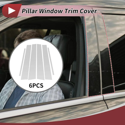 6 Pcs Door Pillar Window Trim for Lexus CT200h (2011-2019) Silver Tone