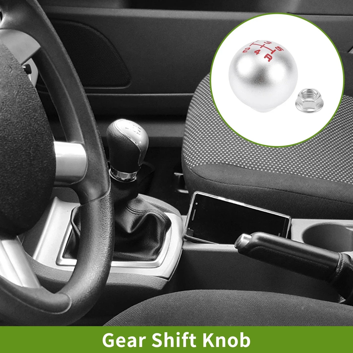 5 Speed Gear Shift Knob for Honda Accord (1990-1997) - Aluminum Alloy Silver Tone