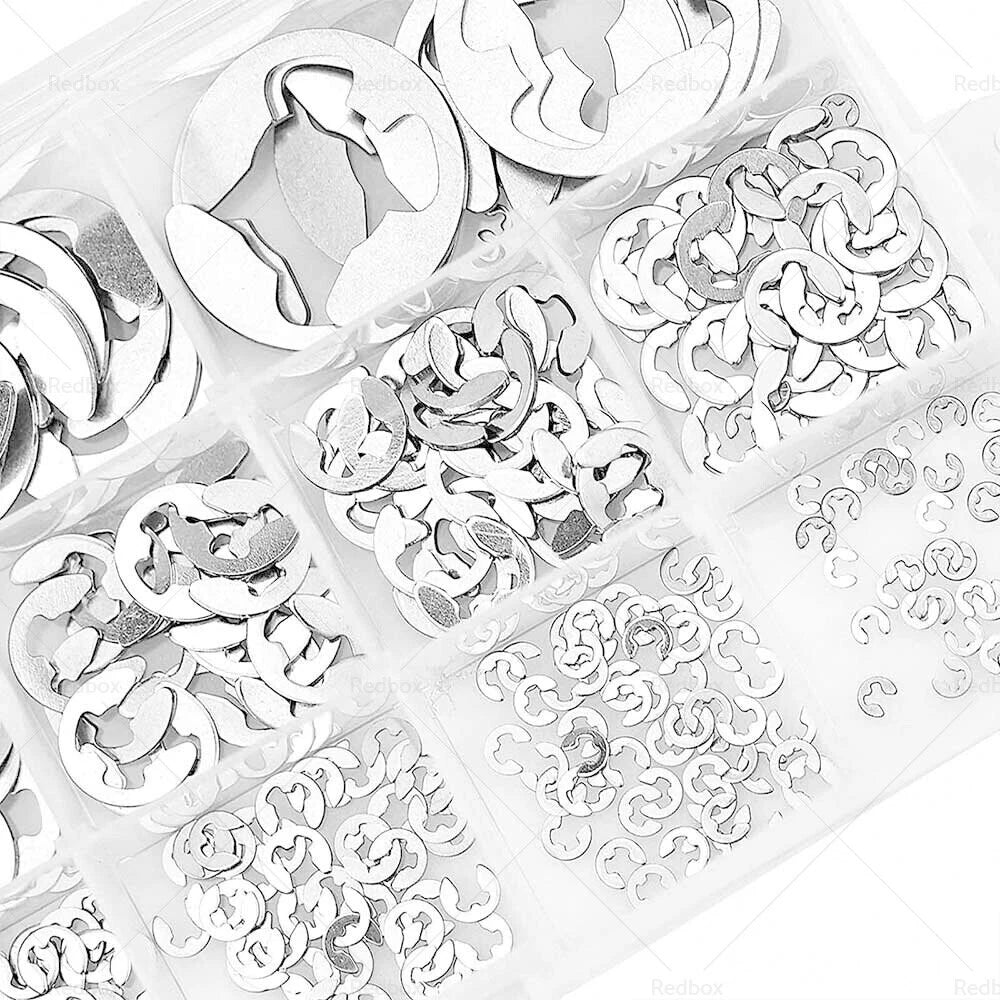400PCS Assorted M1.5-M15mm Stainless Steel E Clips Circlips Retaining Rings