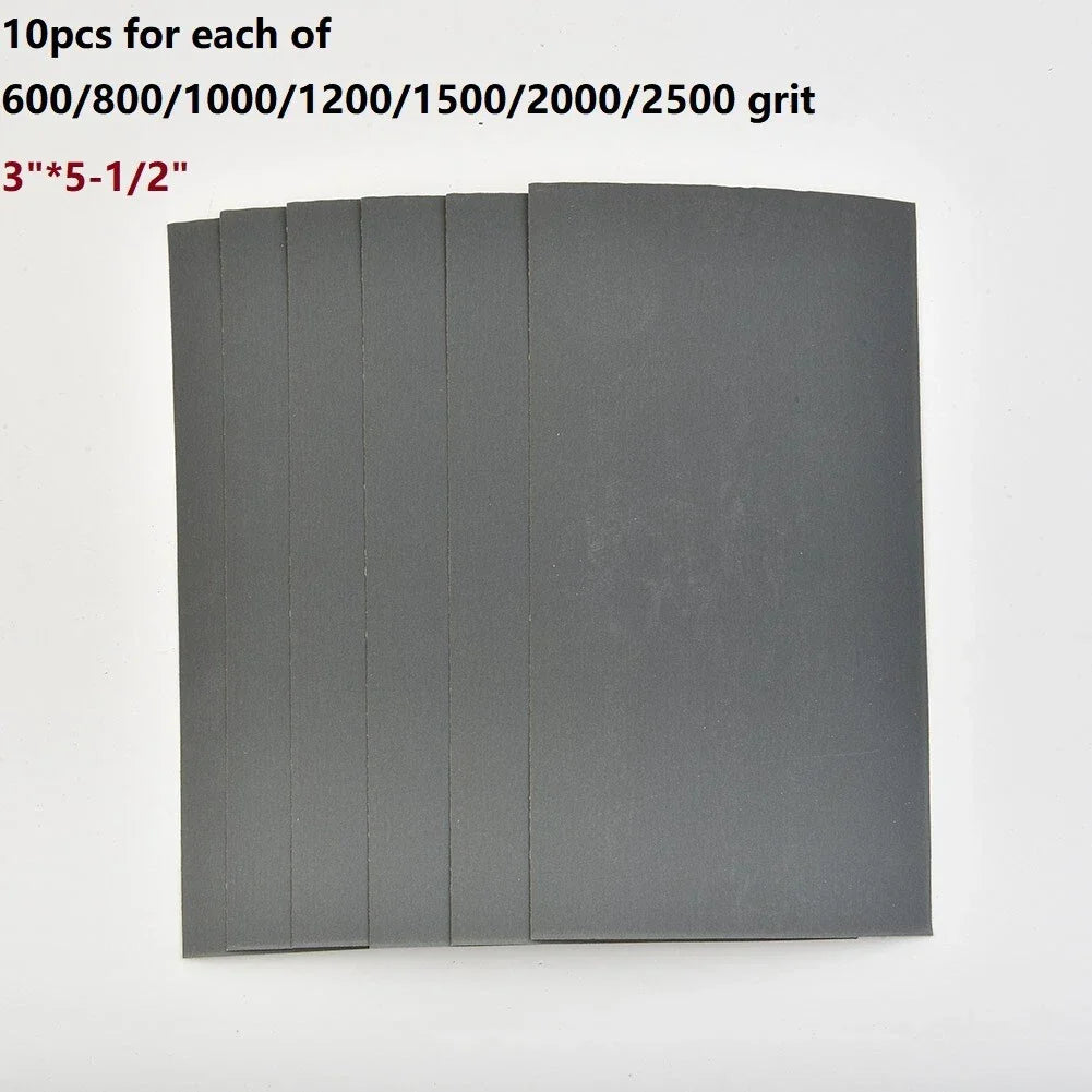 Sandpaper 70Pcs Wet Dry Grit 600–2500 for Diy