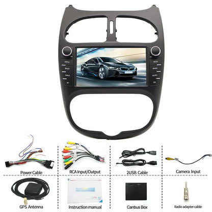 7'' Android Car Stereo GPS Navigation for Peugeot 206 (1999-2008)
