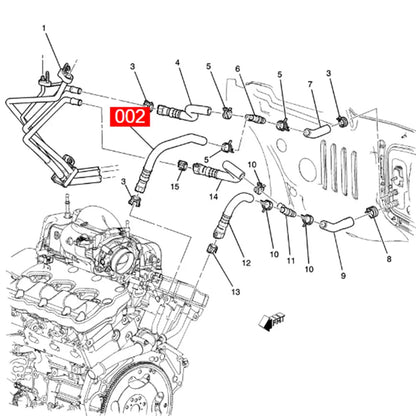 Engine Heater Outlet Hose for Buick Enclave, GMC Acadia, Traverse (2008-2023)