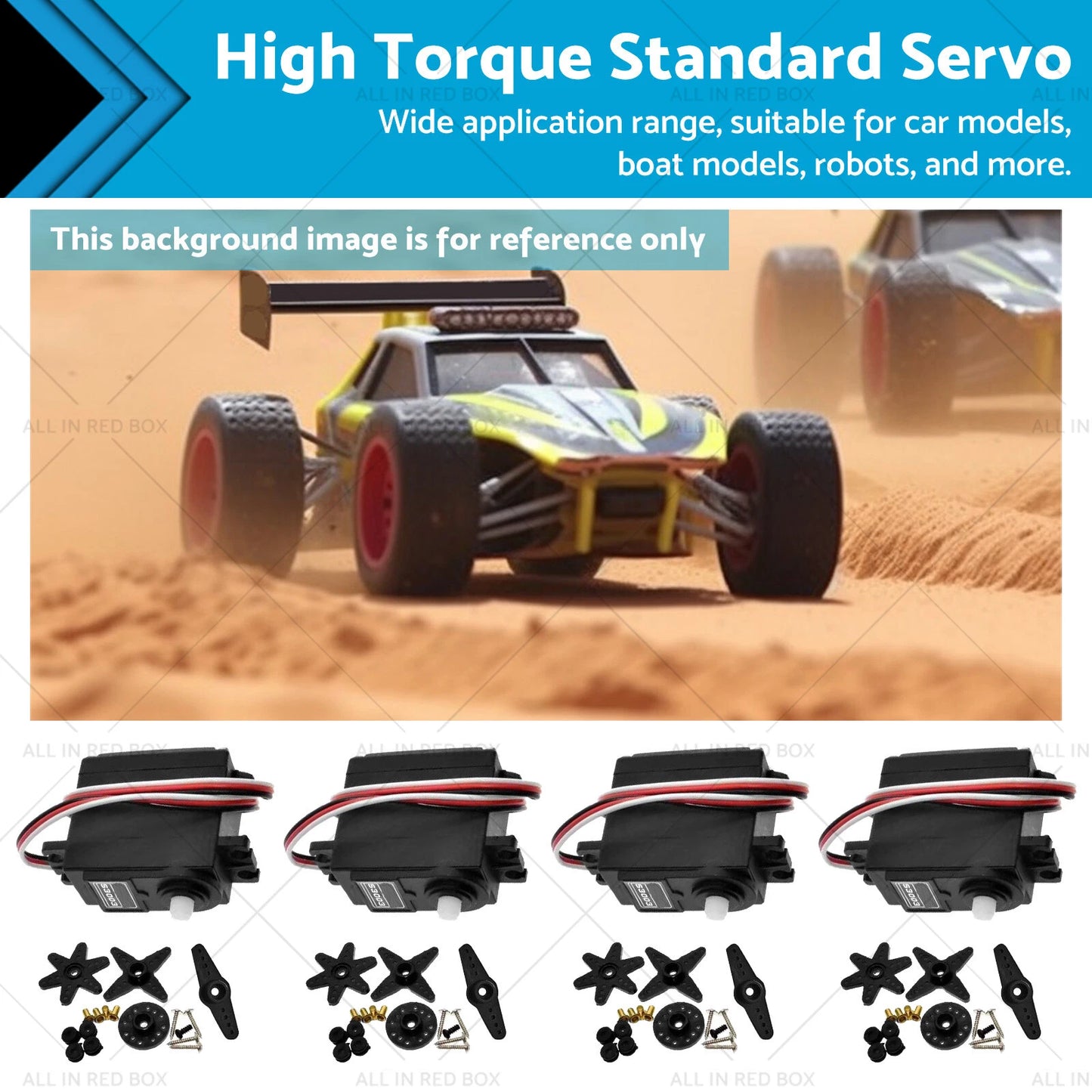 4 x High Torque Standard Servos for Futaba S3003 RC Car Plane Boat Helicopter