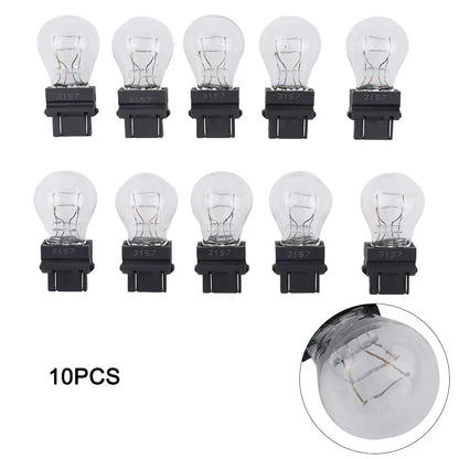 10 Pack 3157 Clear Amber Tail Signal Brake Light Bulbs for Cars