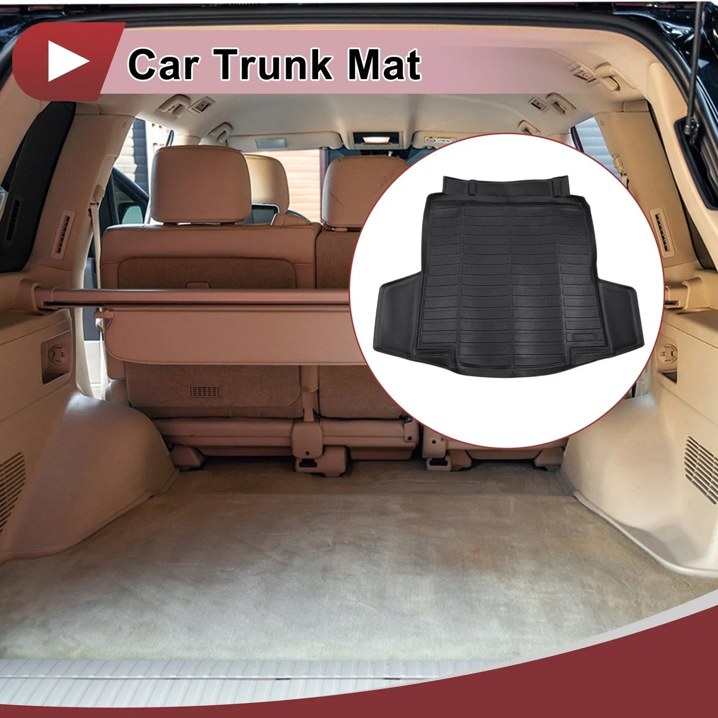 Cargo Liner Rear Trunk Mat for Chevy Malibu 2016-2025 Long Grid Pattern