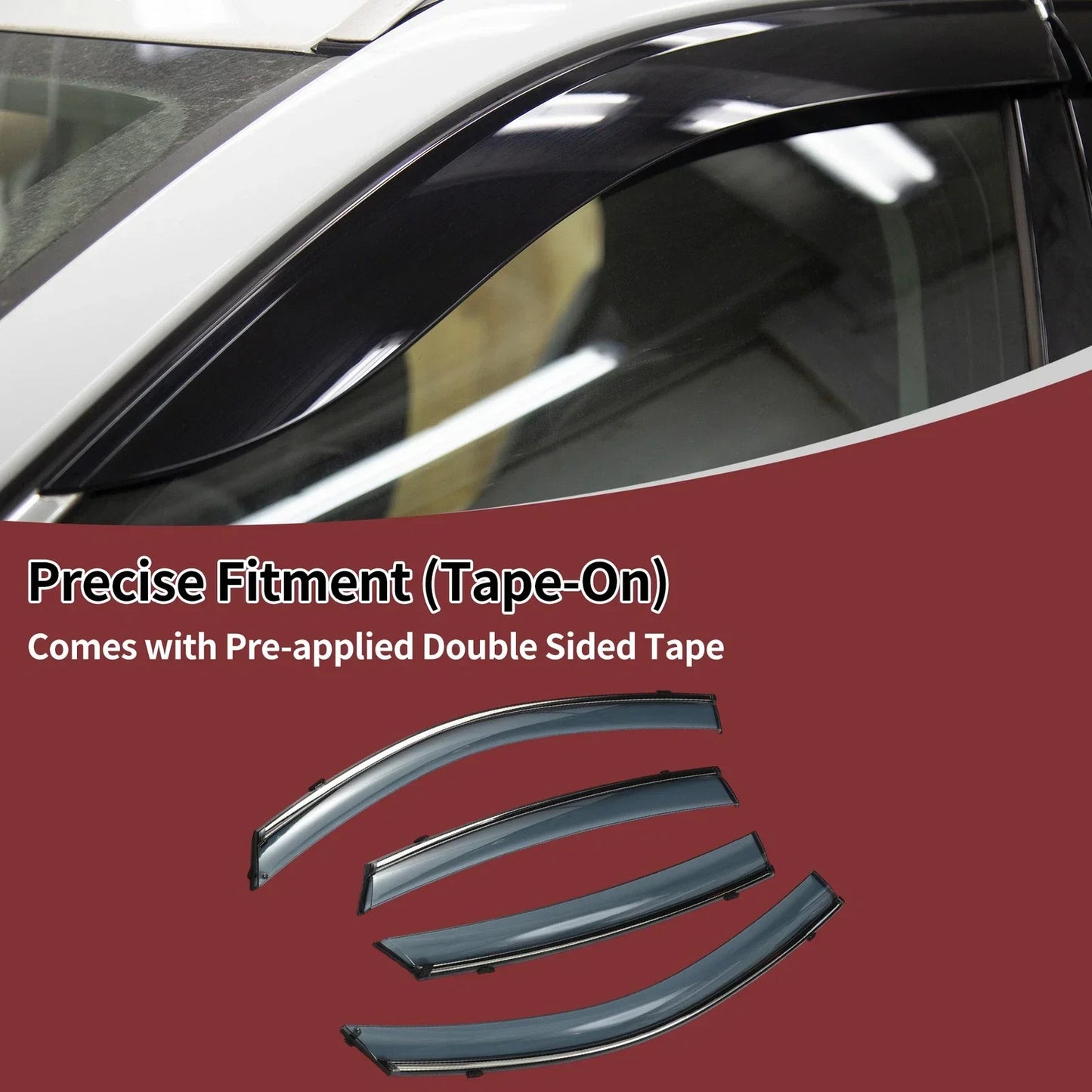 Window Deflectors for Honda Civic Side Window Vent Visors Black (2016-2021)