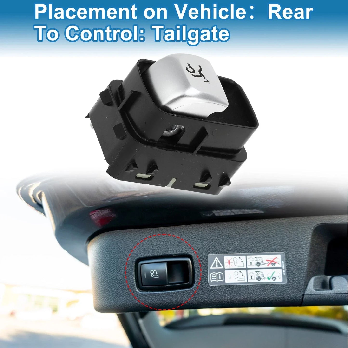 Trunk Release Switch for Mercedes-Benz C180 2017-2018 Black