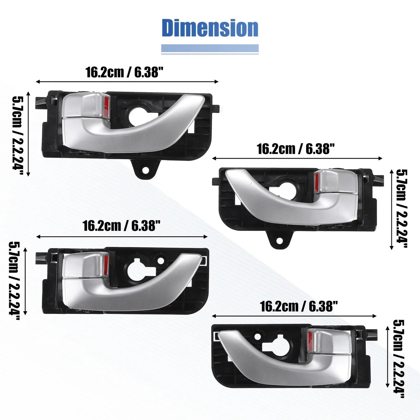 Set of 2 Front & Rear Interior Door Handles for Hyundai Sonata (2005-2008)
