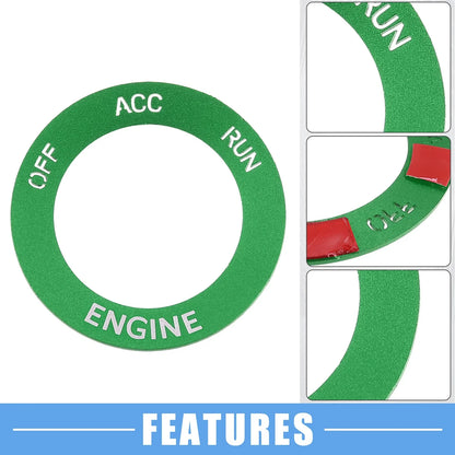 Engine Start Button Sticker for Dodge Charger Challenger Aluminum Alloy Green