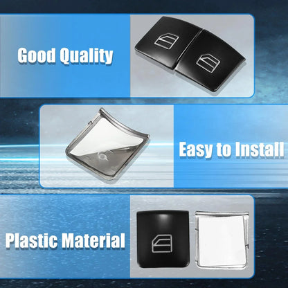 Car Front Door Armrest Window Switch Button Covers Set for Mercedes-Benz