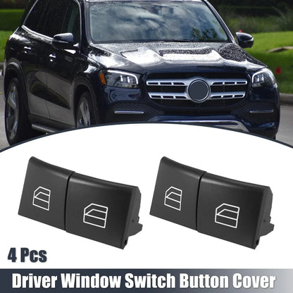4 x Driver Window Switch Button Covers for Mercedes Benz ML GL R Class (2006-2012)