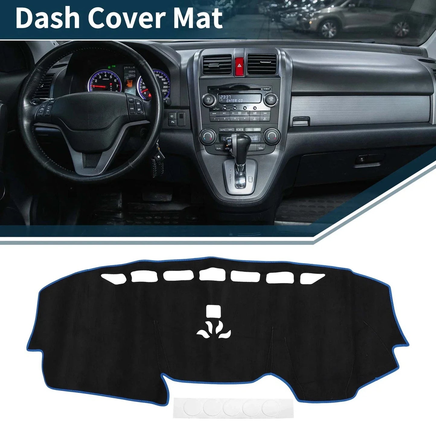 Dashboard Cover Mat for Honda CR-V 2017-2022 Sun Protector Pad Black Blue