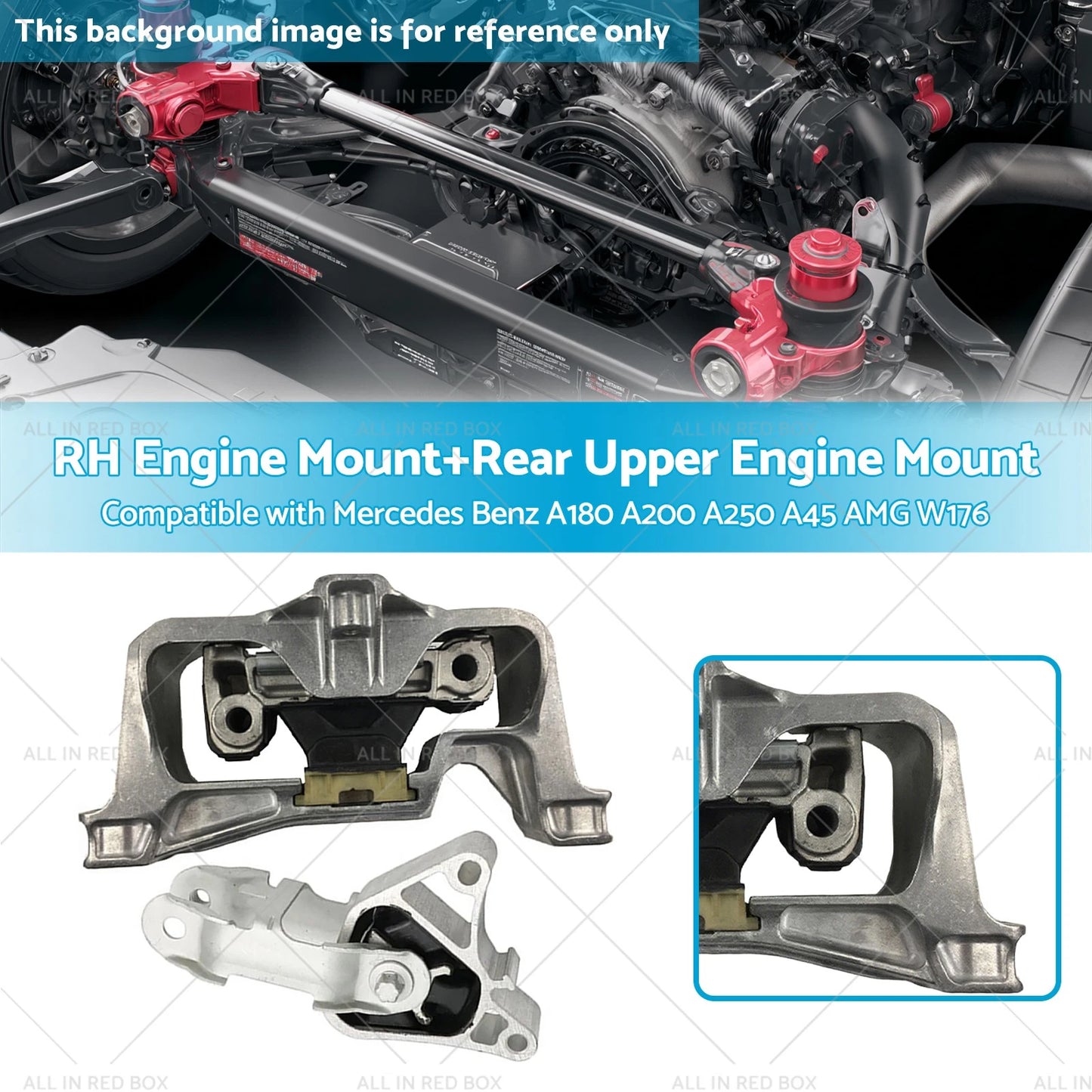 RH Engine Mount & Rear Upper Mount for Mercedes-Benz A180 A200 A250 A45 (2013-2023)