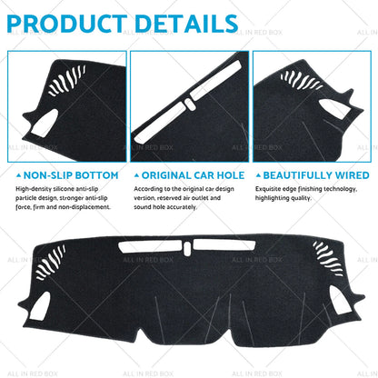 Non-Slip Dash Mat for Subaru Crosstrek (2023-2024) Black Dashboard Cover