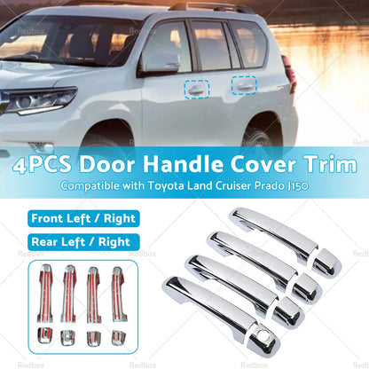 Chrome Door Handle Cover Trim for Toyota Land Cruiser Prado (2009-2023)