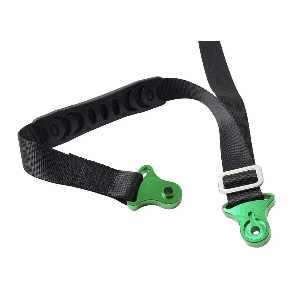 Universal Adjustable Fork Rear Seat Rescue Strap Sling Pull Belt Green