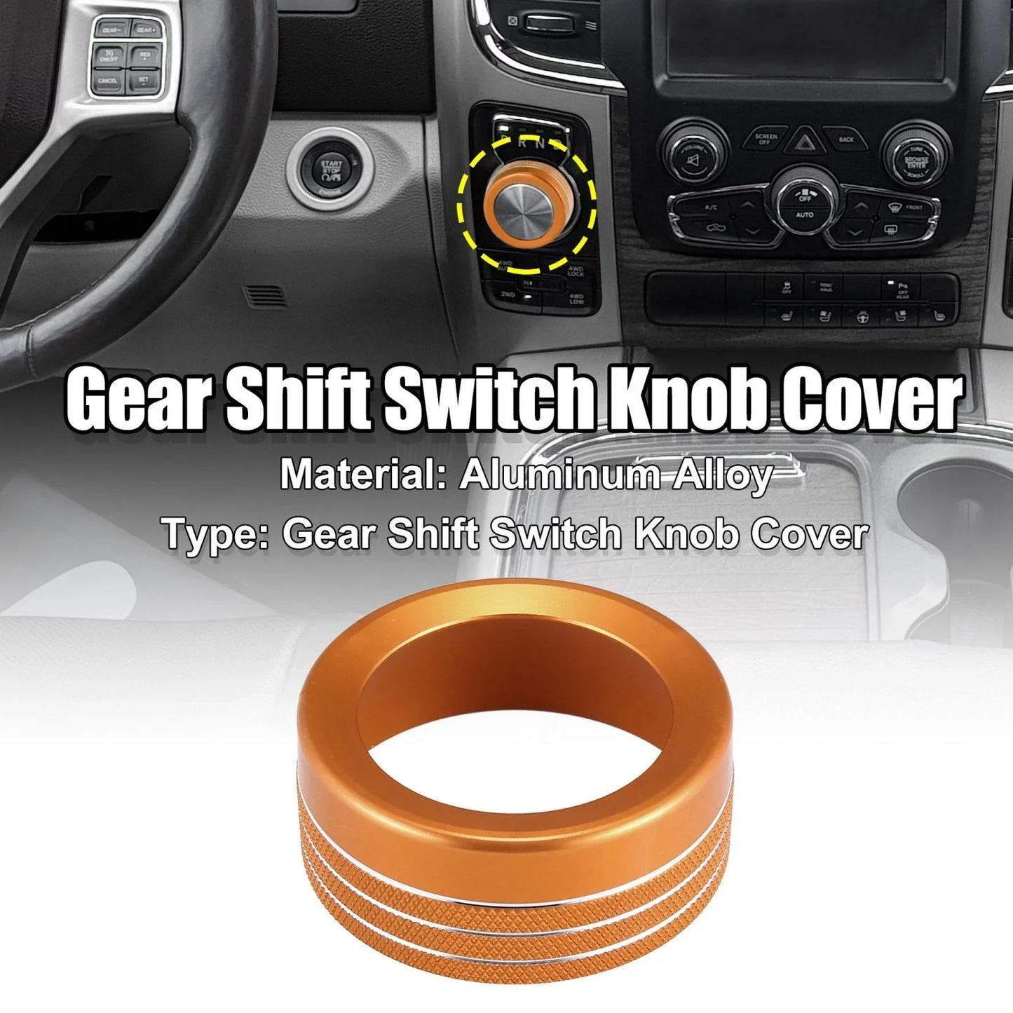 Dodge Ram Gear Shift Knob Cover Decoration 2013-2017 - Orange