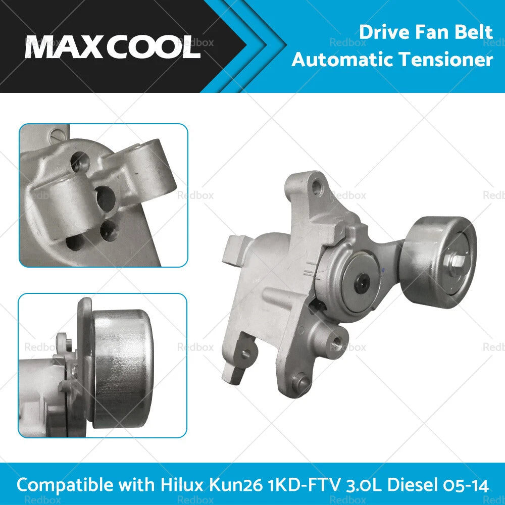 Drive Fan Belt Tensioner for Toyota Hilux KUN25 KUN26 1KD-FTV Diesel (05-14)