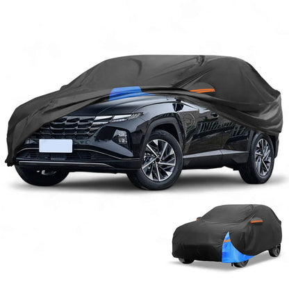 Waterproof All Weather Car Cover for Hyundai Tucson (2004-2024) Black Blue 210D-PU